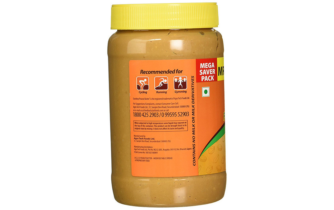 Sundrop Peanut Butter regular Crunchy   Plastic Jar  924 grams